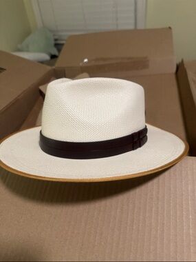 Goorin Bros straw panama hat fedora  XL